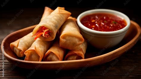 Lumpia: Crispy Filipino Spring Rolls Stock Illustration | Adobe Stock