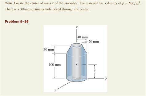 Solved Locate The Center Of Mass Z Of The Assembly Chegg