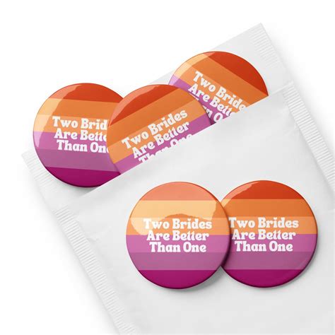 Two Brides Are Better Than One Lesbian Pin Set Lesbian Bachelorette