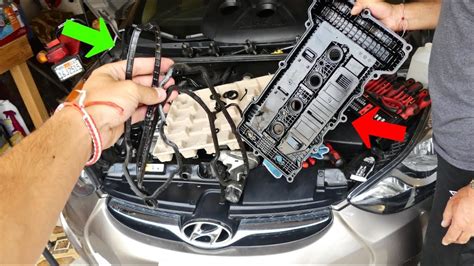 How To Replace Valve Cover Gasket On Hyundai Elantra Oil Leak Fix Youtube