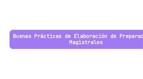 Buenas Prácticas de Elaboración de Preparaciones MindMeister Mapa