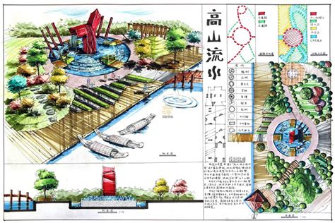 学生环艺景观手绘考研快题作品 武汉汉武考研手绘培训 平面设计手绘快题 建筑规划环艺园林景观室内 工业设计考研学习