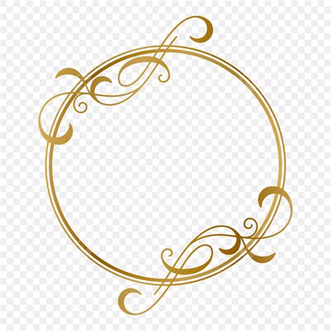 Elegant Round Frame Vector Png Images Elegant Gold Circle Frame Border