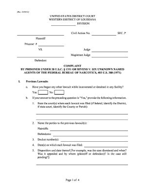 Fillable Online Lawd Uscourts Rev 12 20 13 INSTRUCTIONS FOR FILING A