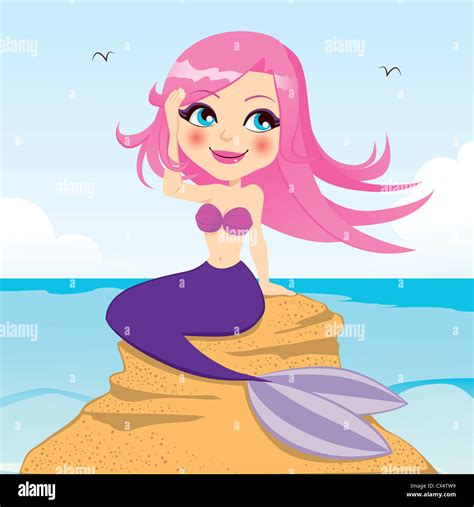 Mermaid Sitting On Rock Hi Res Stock Photography And Images Alamy