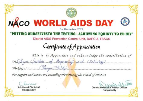 Sreyas Engineering College World Aids Day Awareness Campaign