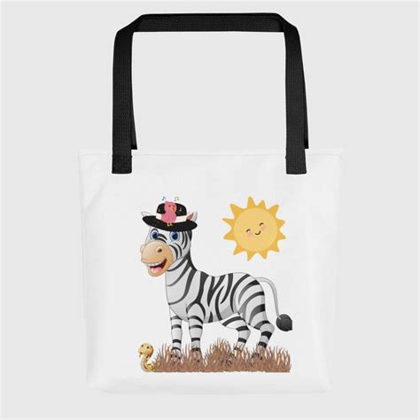 Zebra Polyester Tote Bag