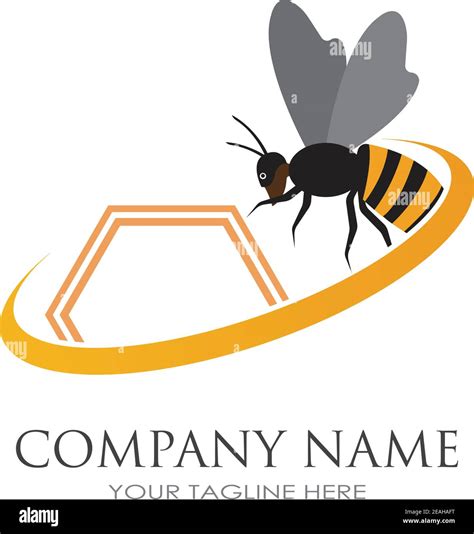 Bee And Honeycomb Logo Vector Illustration Design Template Stock Vector