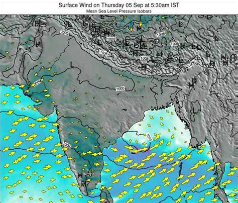 India Surface Wind on Tuesday 21 Sep at 11:30am IST