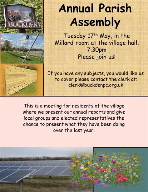 Annual Parish Assembly Buckden Parish Council