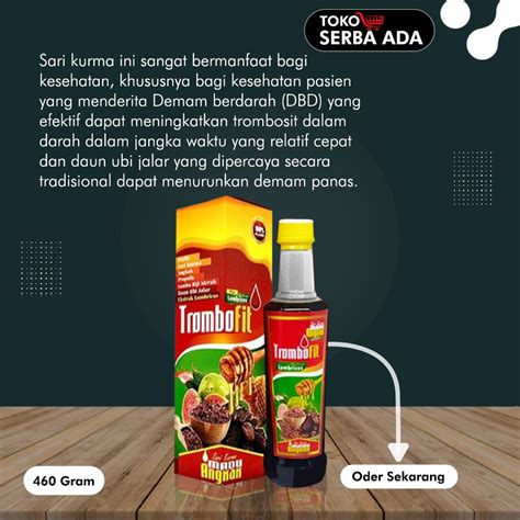 Jual Trombofit Sari Kurma Madu Angkak Jambu Biji Merah Daun Ubi Jalar