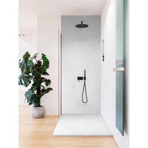 U Tile Receveur De Douche Blanc X Cm En R Sine Aspect Ardoise