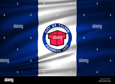 Toledo Ohio 3D Waving Flag Illustration Texture Can Be Used As