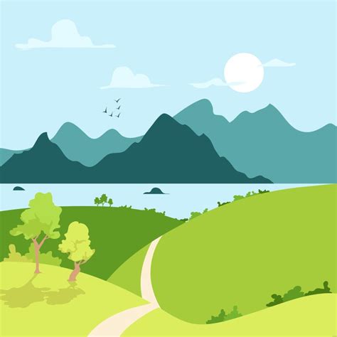 Flat Nature Illustration in Illustrator, SVG, EPS, PNG, JPG - Download ...