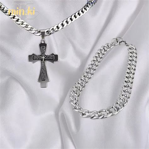 Conjunto De Corrente De Prata Masculina Colar E Pulseira De Prata