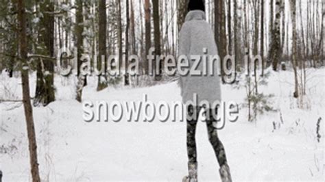 Snow Bondage Naked Barefoot Claudia Tied Up On A Cold Winter Day