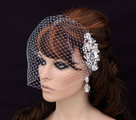 Crystal Comb And Birdcage Veil Bird Cage Veil Bridal Comb Wedding Comb Bachelorette