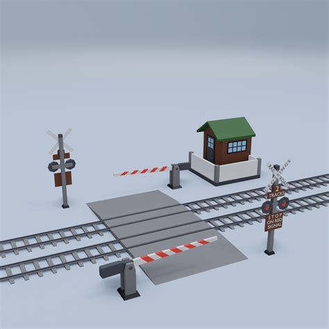 Railroad Crossing Gate 3D Model $29 - .3ds .blend .c4d .fbx .ma .obj ...