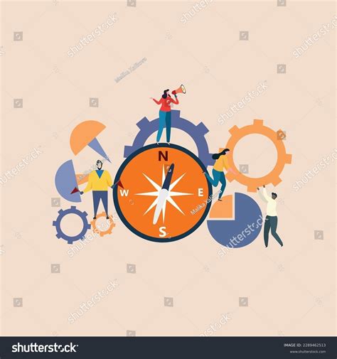 Leadership Lead Team Members Business Direction Stock Vector Royalty