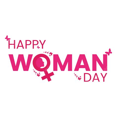 Creative Happy Woman Day Typography Transparent Vector Woman Day