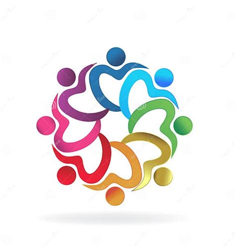 Teamwork Heart Love Hug Logo Stock Vector Illustration Of Design