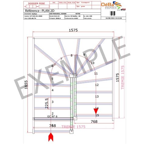 Plan Détude Pour Un Escalier Sur Mesure En 2d Et 3d