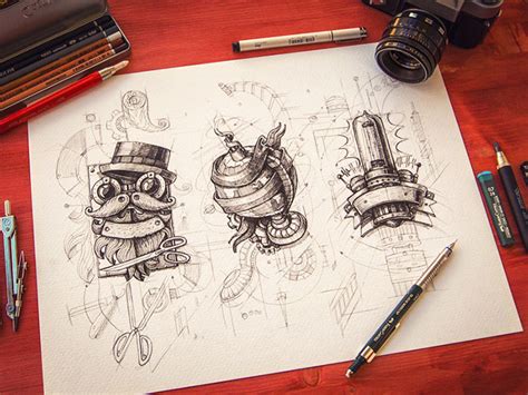 steampunk Art Drawing Sketches Inspiration - Anabel Sebion