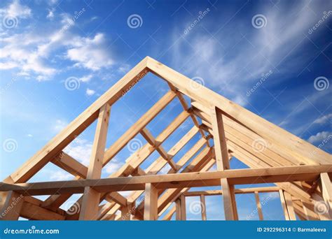 Roof Trusses Show The Assembly Of Roof Trusses On A Residential Or