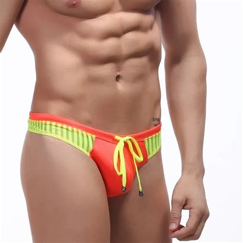 Sexy Men Thong Swimwear Mens Swim Briefs Bulge Push Up Gay Male