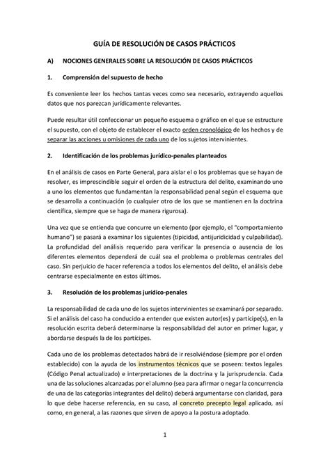 Resolucion De Casos Practicos Apuntes De Derecho Penal Docsity