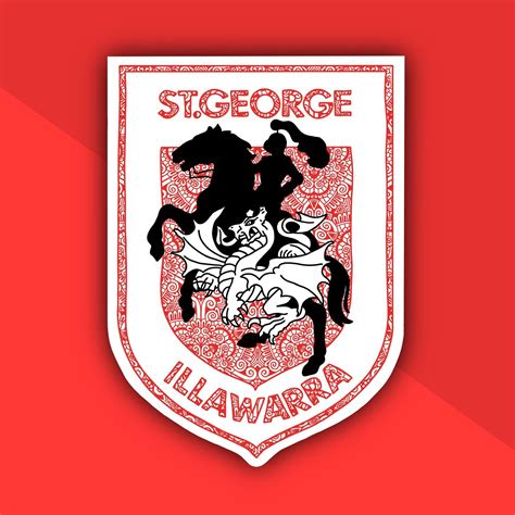 St George Illawarra Dragons Zentangle Sticker Etsy