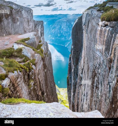 Aerial View Lysefjorden From Kjeragbolten Norway Stock Photo Alamy