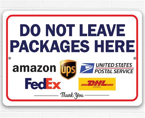 Tin Do Not Leave Packages Here Sign Metal Sign X X Indoor