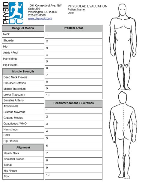 Printable Physical Therapy Evaluation Template Printable Word Searches