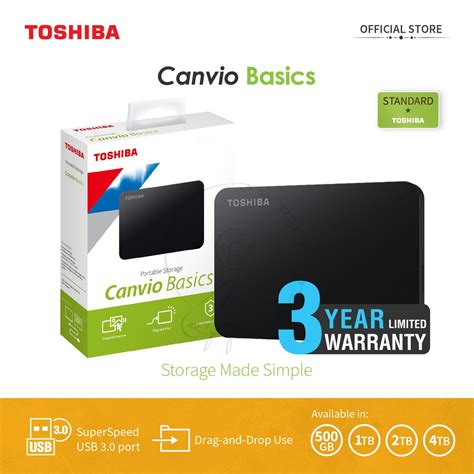 Jual Toshiba Canvio Basic Hardisk Eksternal Tb Hitam Shopee Indonesia