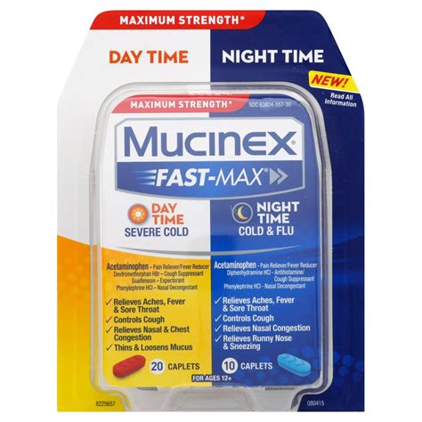 Mucinex Fast Max Day Time Night Time Maximum Strength Severe Cold Cold