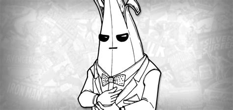 Banana Skin Fortnite Coloring Pages Peely