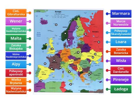 Mapa Fizyczna Europy Labelled Diagram