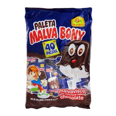 Paletas De Malvavisco De La Rosa Malva Bony Con Cobertura Sabor