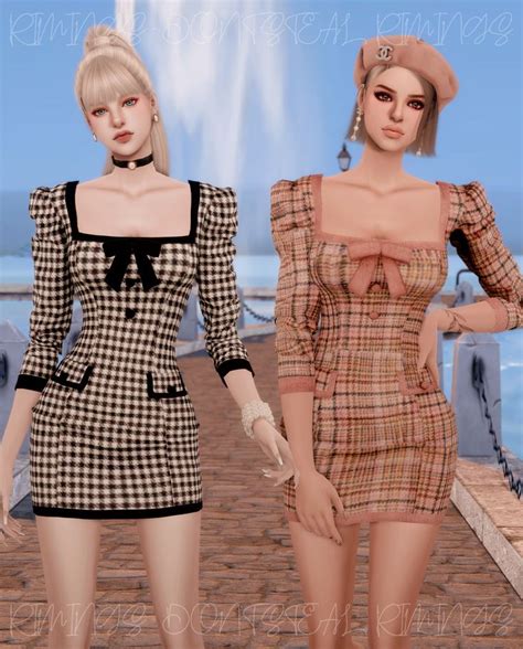 Rimings Square Neck Girlish Dress Early Access Sims Clothing