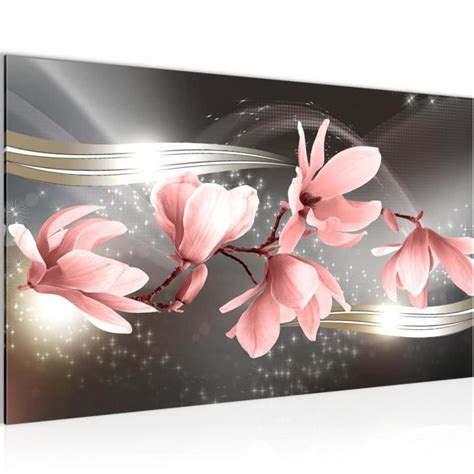 Runa art Tableau Décoration Murale Fleurs Magnolias 70x40 cm 1