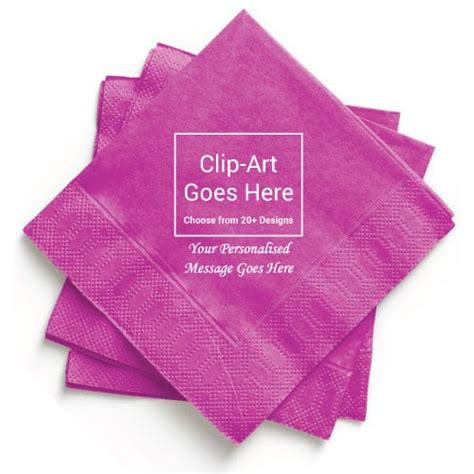 Hot Pink Personalised Napkin Pack Of 50 Partyrama