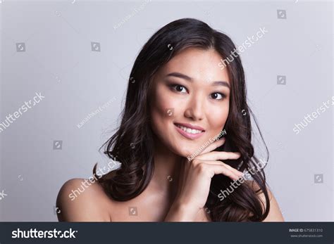Portrait Beautiful Asian Woman Naked Shoulders Stock Photo Shutterstock