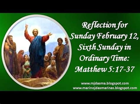 My Reflections Reflection For Sunday February 12 Sixth Sunday In