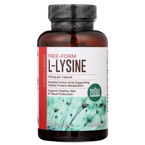 Whole Foods Market L Lysine 500mg 100 Capsules