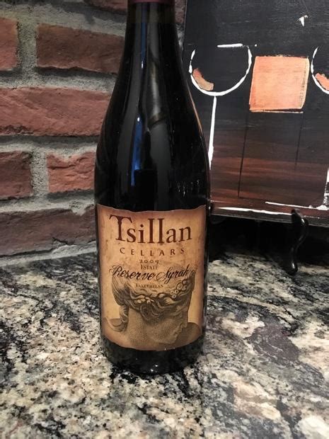 Tsillan Cellars Syrah Reserve Lakeside Vineyard Usa Washington