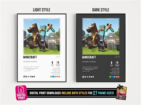 Minecraft Steve Poster Digital Download Video Game Poster Video Game ...