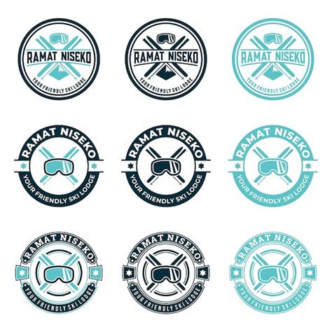Premium Vector Modern Ski Company Logo Design Set