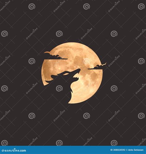 Wolf Moon Logo. Wolf Vector Illustration Stock Vector - Illustration of ...