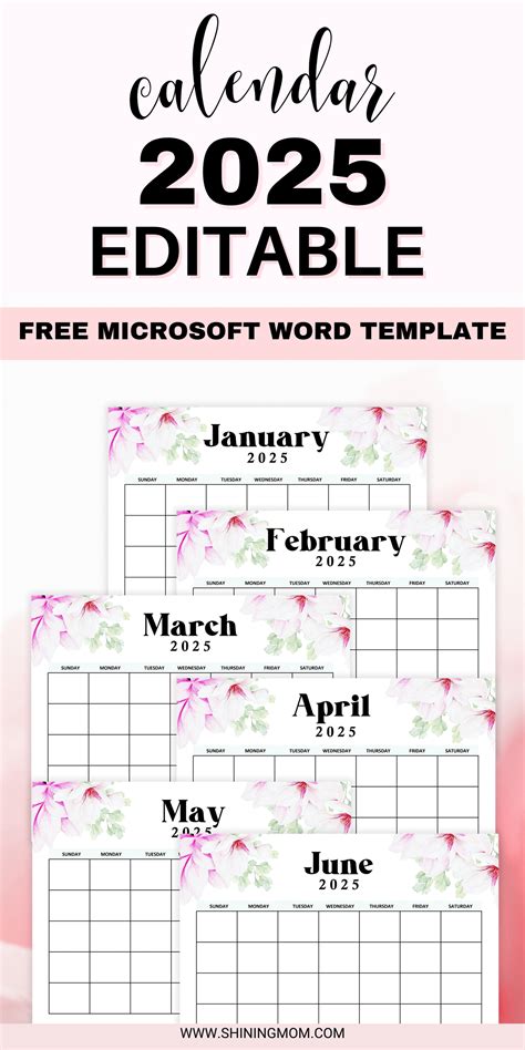 February 2025 Calendar Template Word Editable Template - Leora Amandie